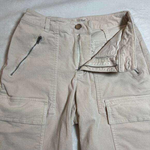 Universal Thread Midrise Corduroy Cargo Wide Leg Pants Size 2 Casual Y2K Neutral - Picture 8 of 13